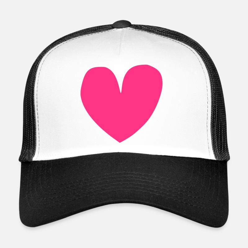 Heart - Trucker Cap - Weiß/Schwarz