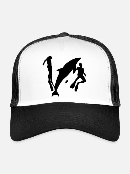 delphin_divers - Trucker Cap - white/black - Front