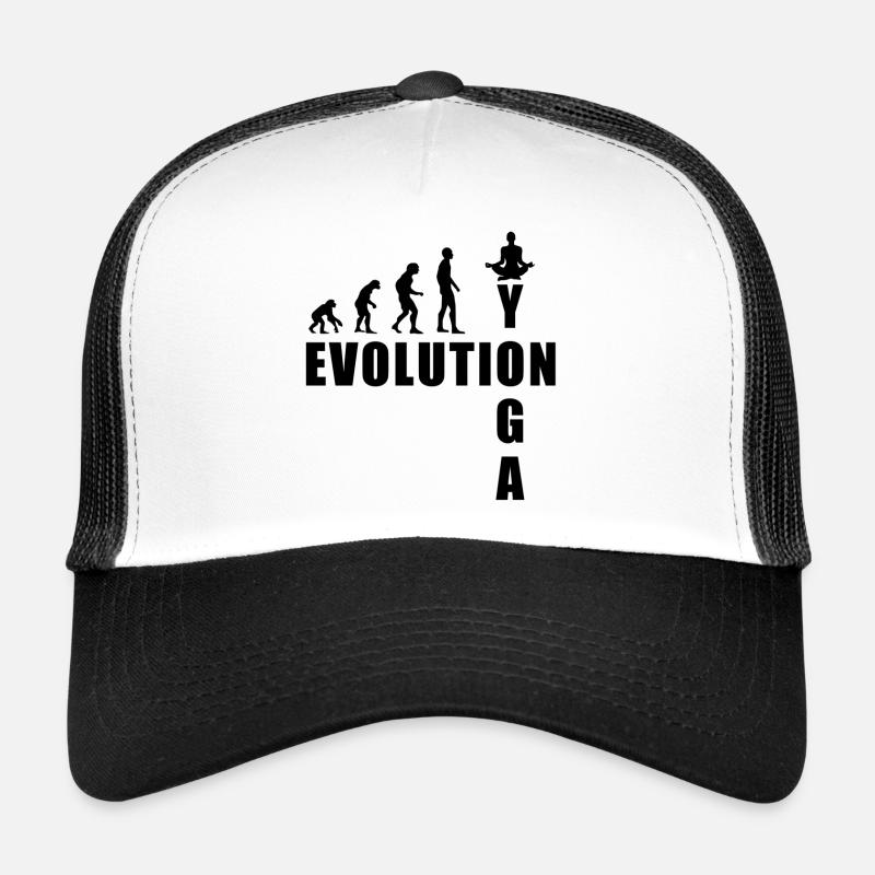 Cadeau de méditation EVOLUTION Yoga - Casquette trucker  - blanc/noir