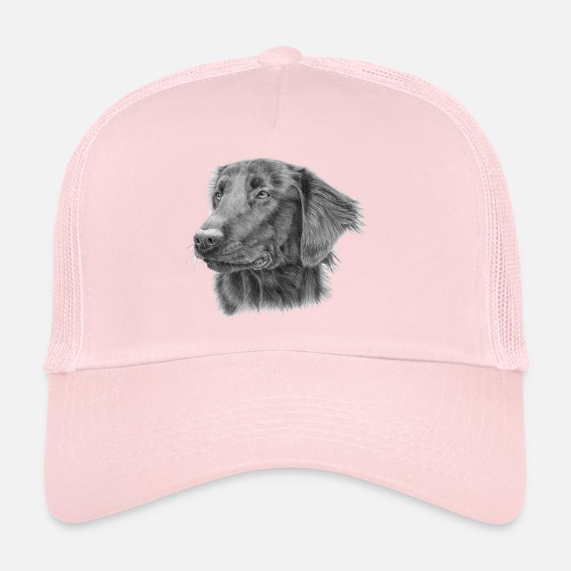flatcoated retriever bw Trucker Cap