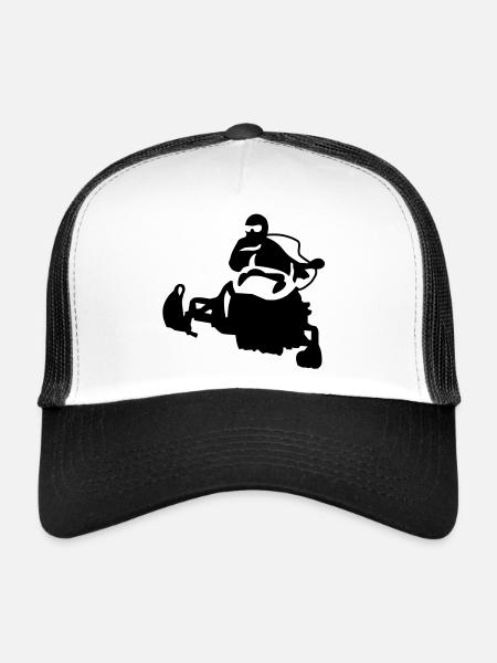 snowmobile_1 - Trucker Cap - white/black - Front