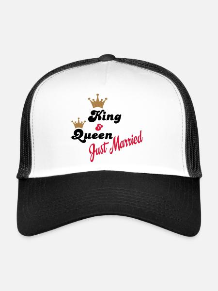 mariage - Casquette trucker  - blanc/noir - Devant