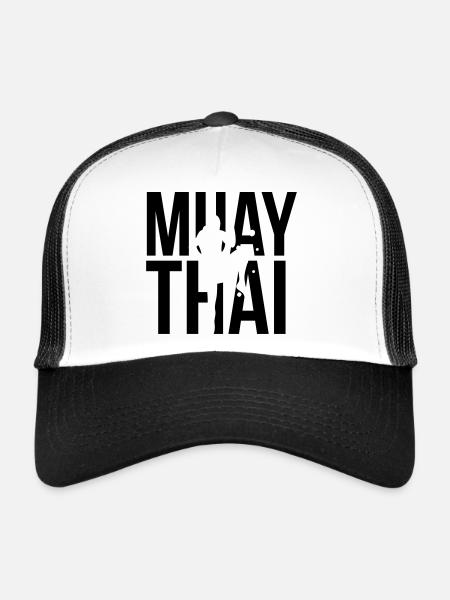 muay thai - Casquette trucker  - blanc/noir - Devant