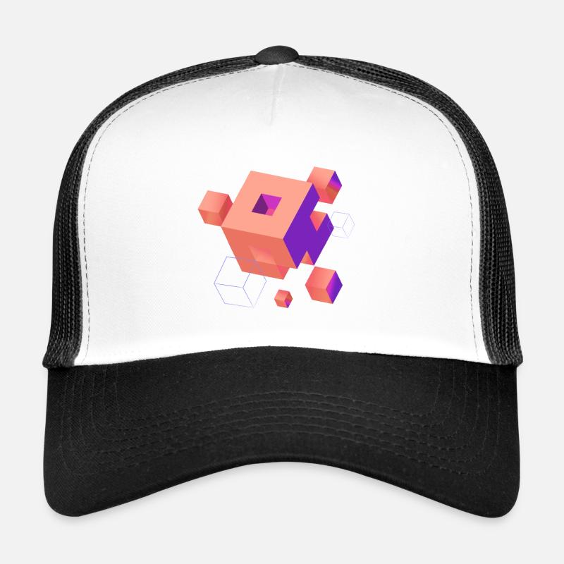 Cube Escher Space Nerd 3D AI Geek Cool PC Techie Trucker Cap