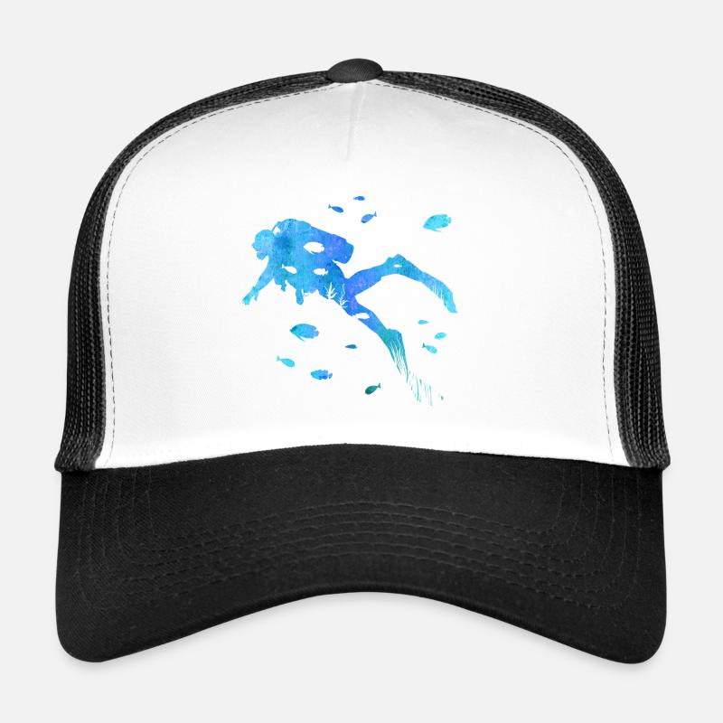 Plongeur - Poisson - Plongée - Plongée sous-marine en haute mer Casquette trucker 