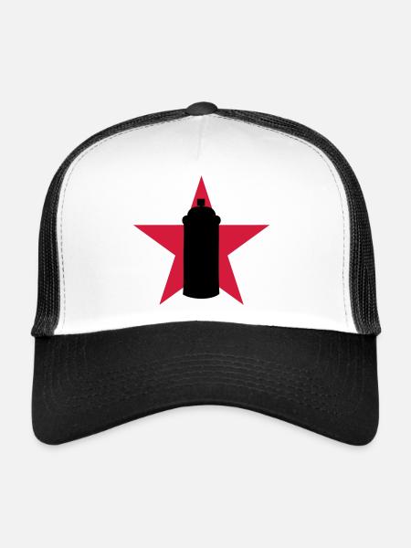 Graffiti / Tag / Writer / Street Art - Casquette trucker  - blanc/noir - Devant
