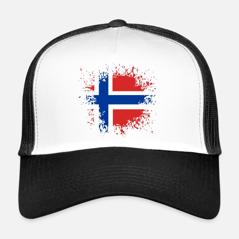 Norwegen Flagge Farbfleck Klecks Fleck Flecke Trucker Cap