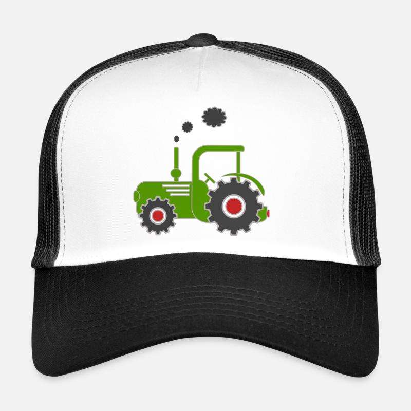 Grüner Traktor - Trucker Cap - Weiß/Schwarz