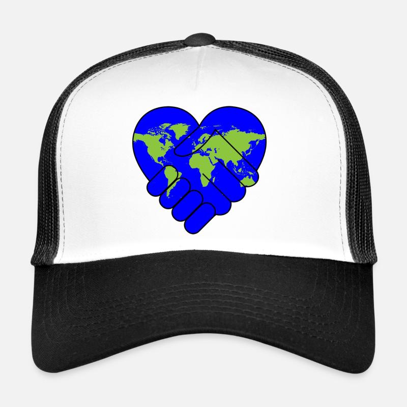 Coopération amour et paix dans le monde Casquette trucker 