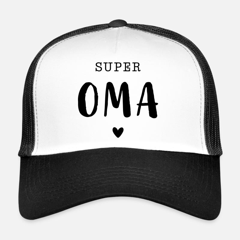 Super Oma mit Herz - Trucker Cap - Weiß/Schwarz