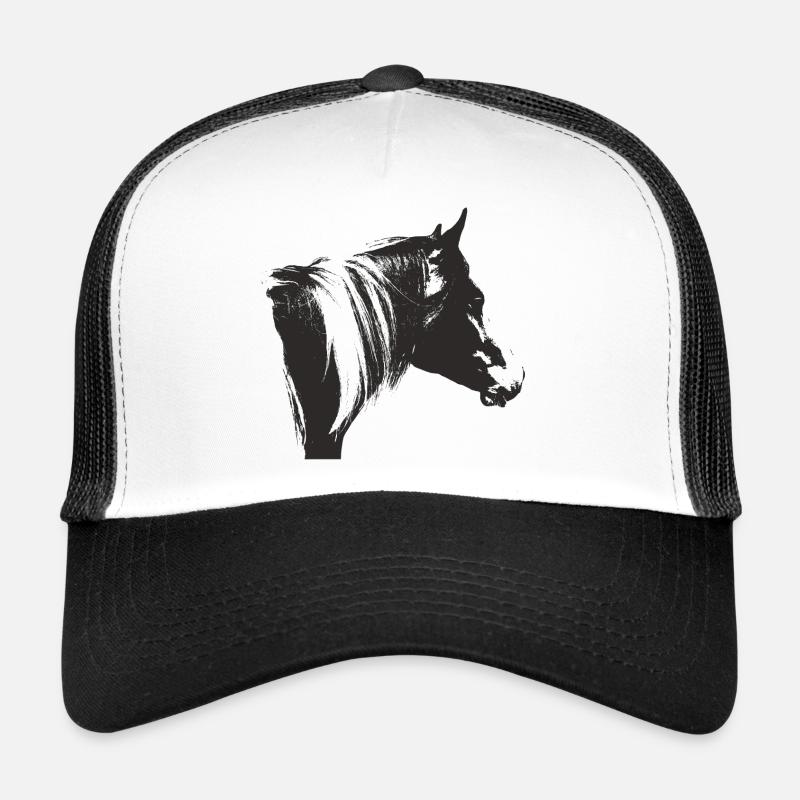 Lewitzer Schecke, Cheval Schecke, Équitation Pinto - Casquette trucker - blanc/noir