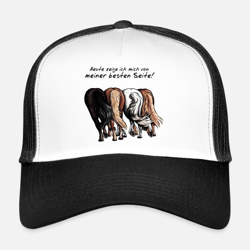 Beste Seite zeigen! - Trucker Cap - Weiß/Schwarz