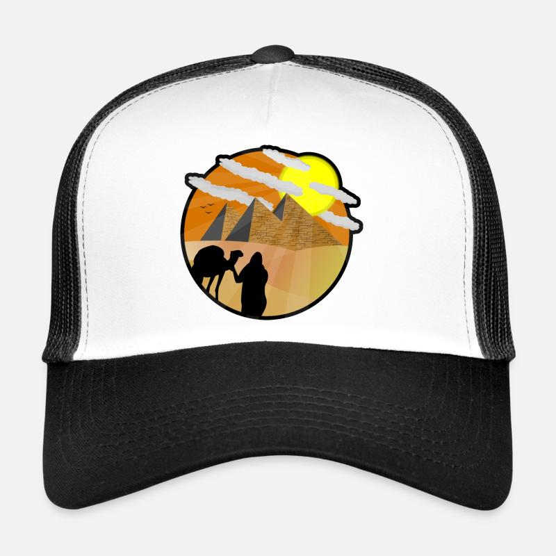 Egypt Ägypten Pyramiden Kairo Urlaub Geschenkidee - Trucker Cap - Weiß/Schwarz