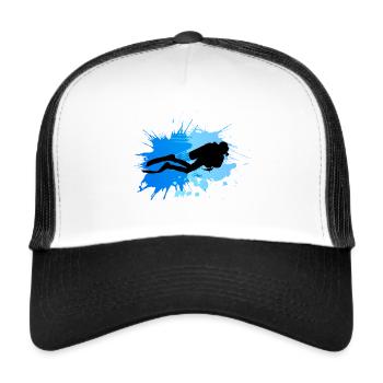 Taucher - Trucker Cap - Weiß/Schwarz - Vorne