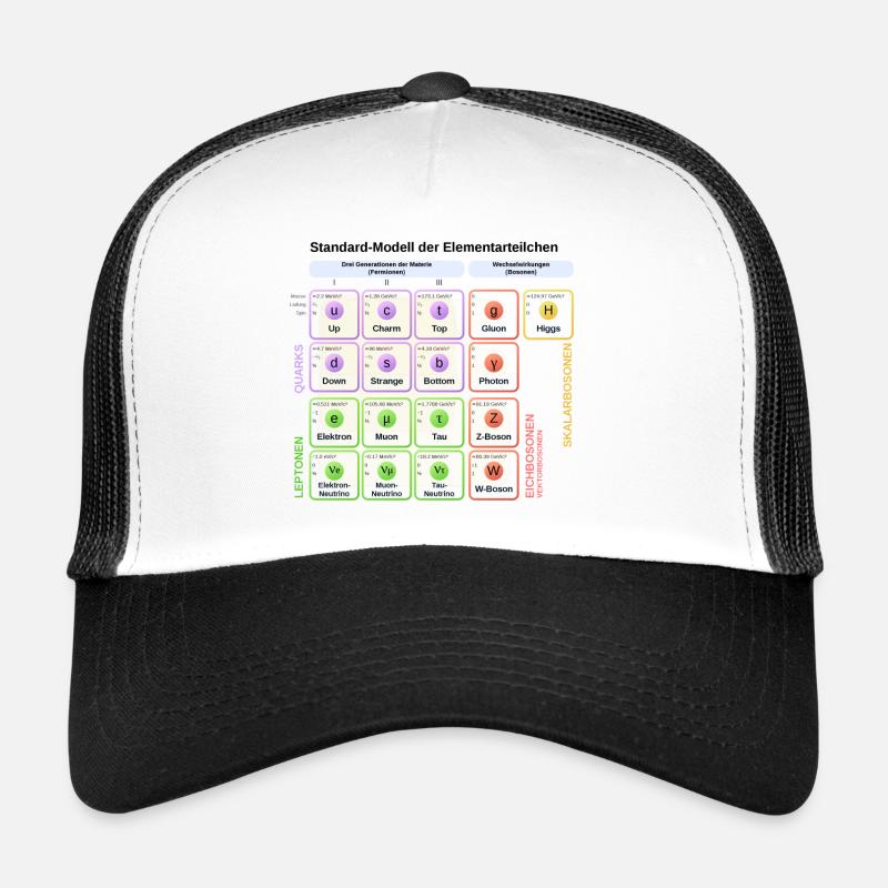 Standard-Modell der Elementarteilchen - Trucker Cap - Weiß/Schwarz