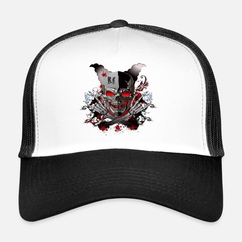 Diamanten Skull - Trucker Cap - Weiß/Schwarz
