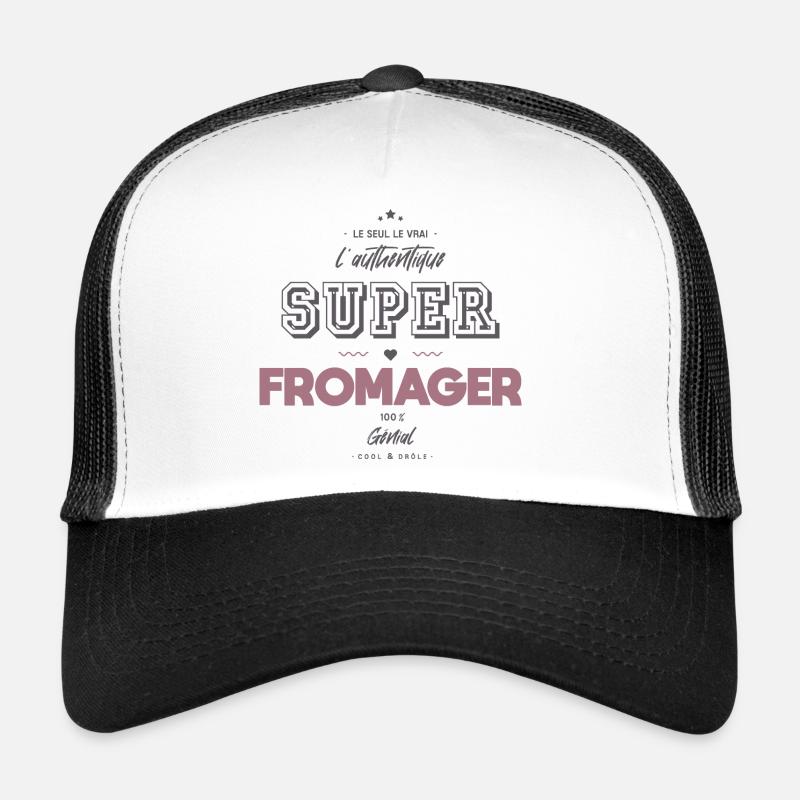L authentique super fromager - Casquette trucker  - blanc/noir