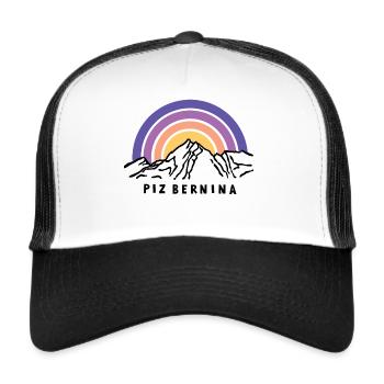Piz Bernina Graubünden Suisse Randonnée Souvenir - Casquette trucker  - blanc/noir - Devant