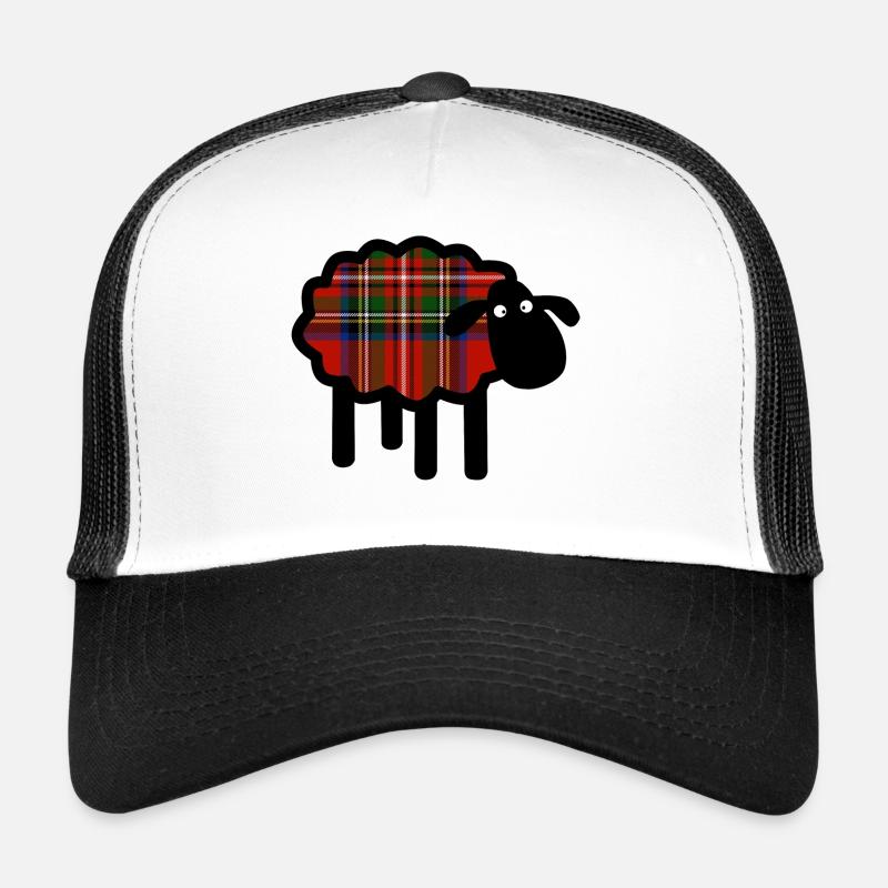 Niedliche Tartan-Schafe - Trucker Cap - Weiß/Schwarz