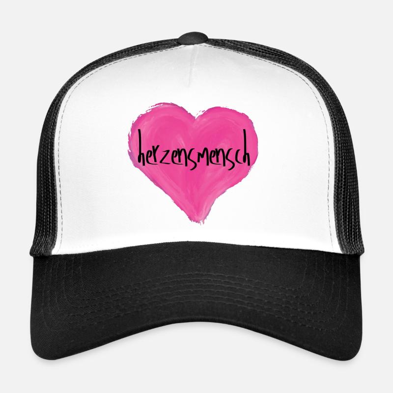 Herzensmensch - Trucker Cap - Weiß/Schwarz