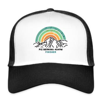 Piz Bernina Engadin Mountaineering Hiking Switzerland - Trucker Cap - white/black - Front