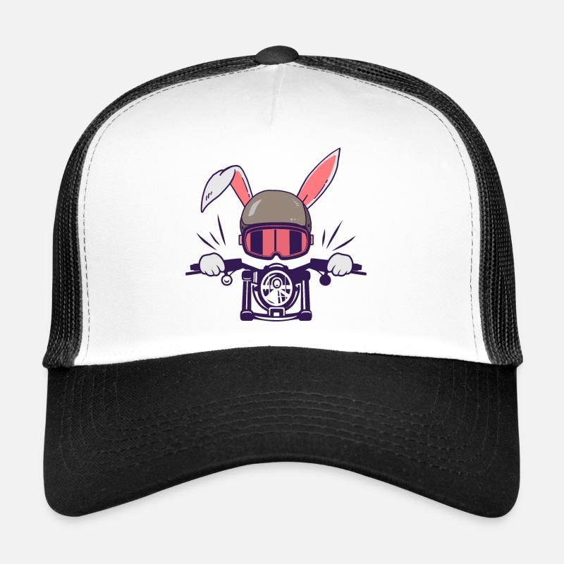 Rabbit biker motorcyclist Trucker Cap