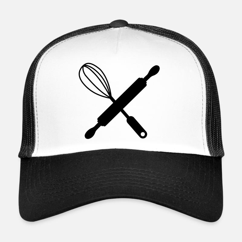Crossed rolling pin and whisk Trucker Cap