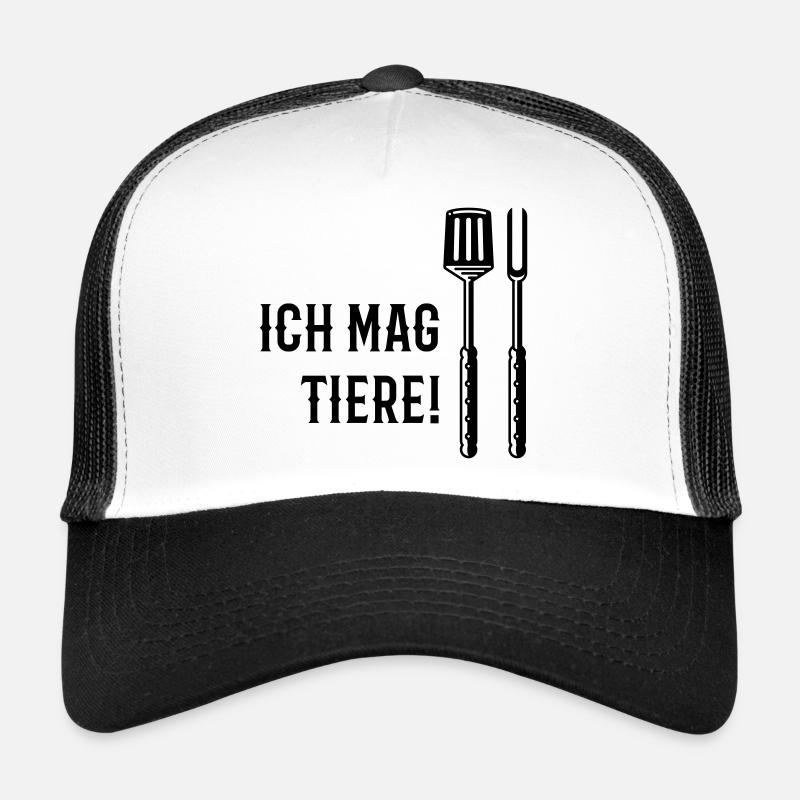 Ich Mag Tiere! (Grillbesteck / Black) Trucker Cap