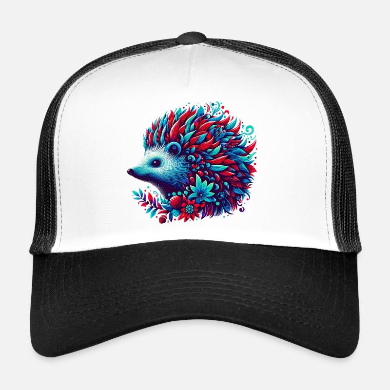 Hérisson - Casquette trucker  - blanc/noir