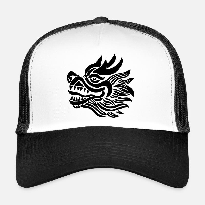 Chinese Dragon Head (Black) Trucker Cap