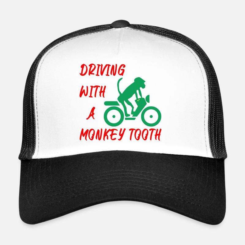 Driving with a monkey tooth - Affenzahn - Trucker Cap - Weiß/Schwarz