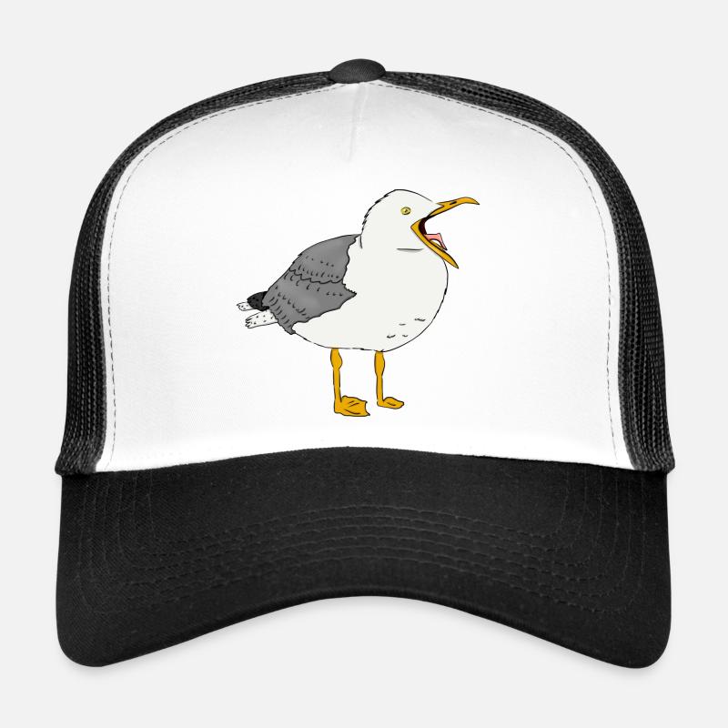Möwe Vogel Ostsee Meer Nordsee Strand Küste Insel - Trucker Cap - Weiß/Schwarz