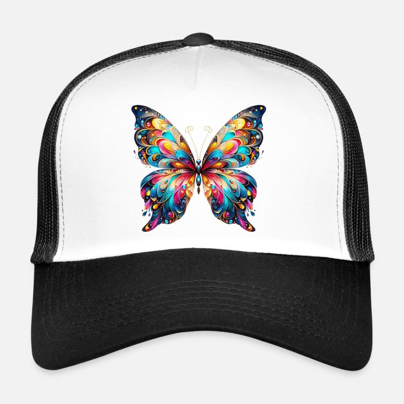Schmetterling - Trucker Cap - Weiß/Schwarz