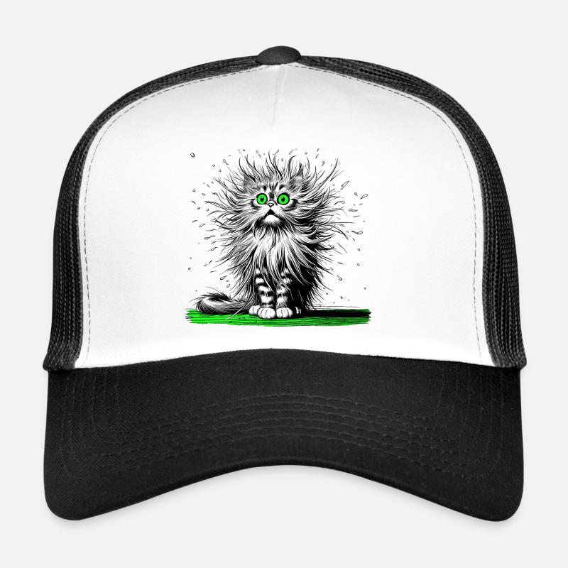 Cat, Comic, Funny, Funny - Trucker Cap - white/black