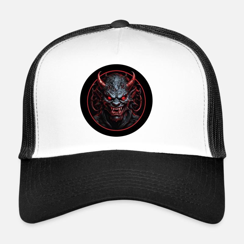 Evil demonic devil with red eyes Trucker Cap