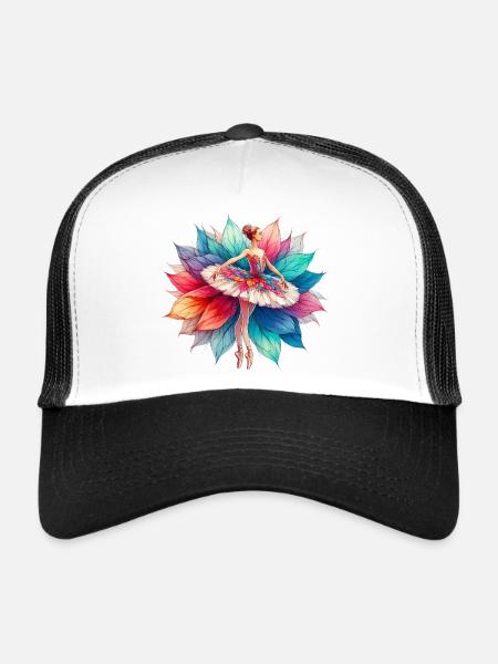 Ballet dancer with tutu - Trucker Cap - white/black - Front