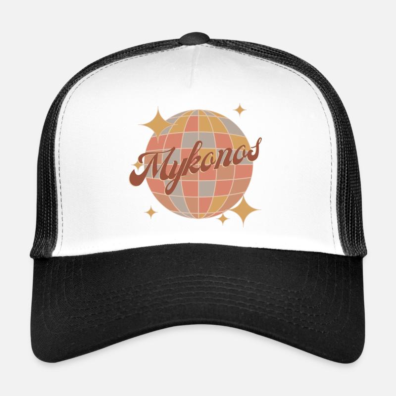 Mykonos Grèce rétro vintage boule disco Casquette trucker 