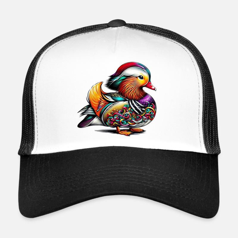 Mandarinente - Trucker Cap - Weiß/Schwarz