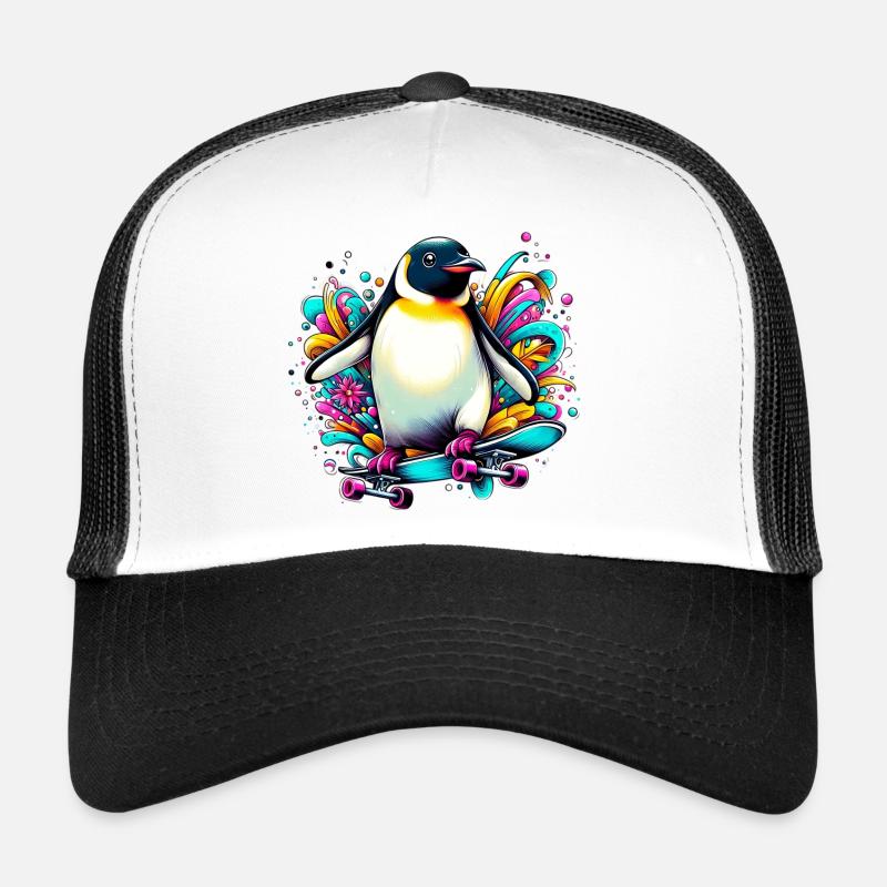 Penguin skateboard skater skater Trucker Cap