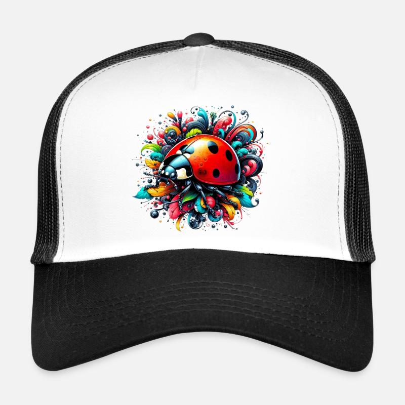 Marienkäfer - Trucker Cap - Weiß/Schwarz