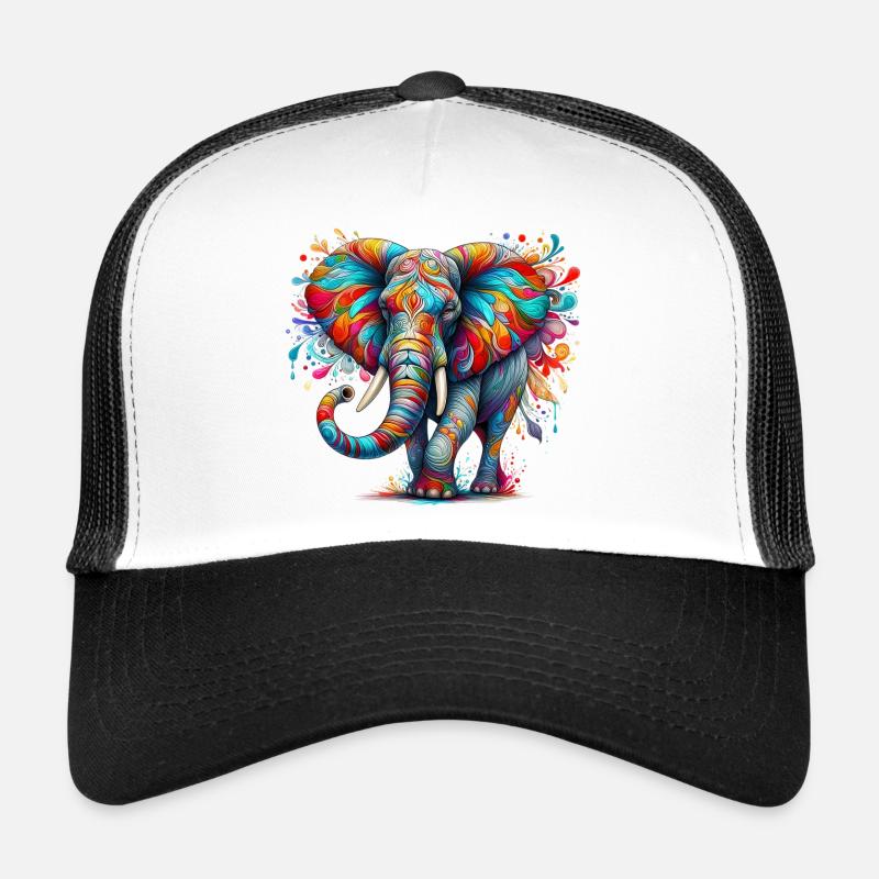 Elefant - Trucker Cap - Weiß/Schwarz