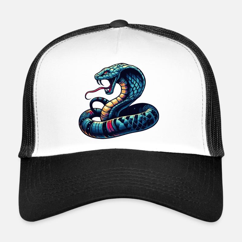 dynamisches und farbenfrohes Cobra-Schlangen Motiv Trucker Cap