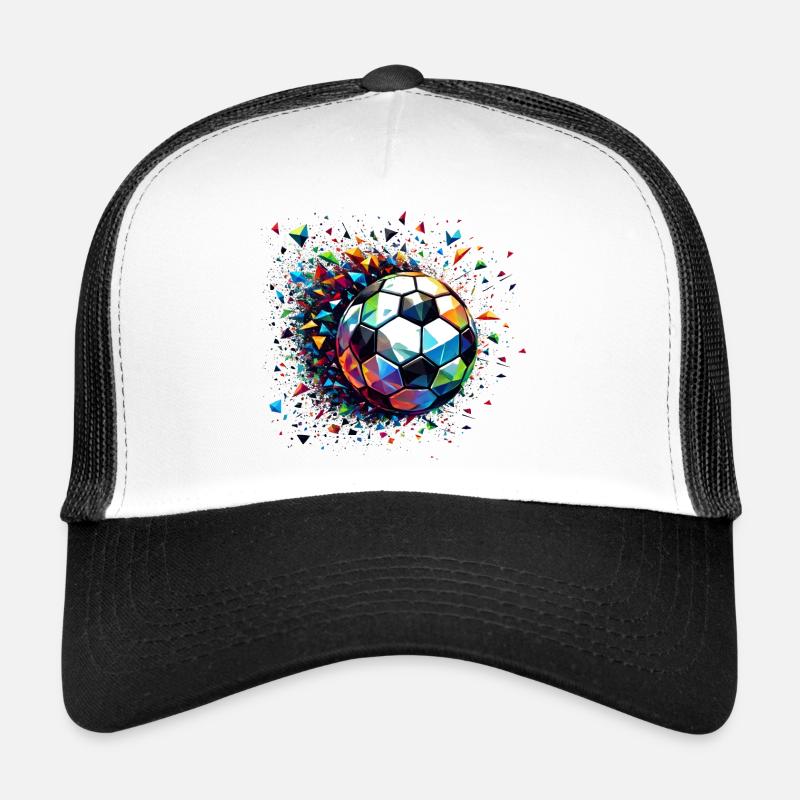 Colourful dynamic football motif with light reflections Trucker Cap