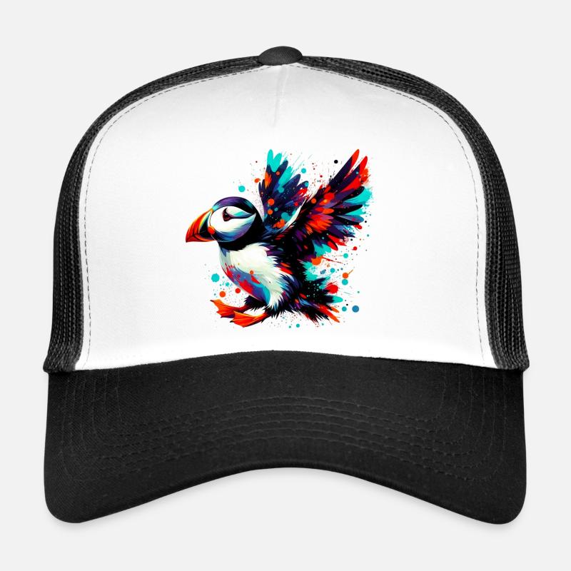 Papageitaucher - Trucker Cap - Weiß/Schwarz