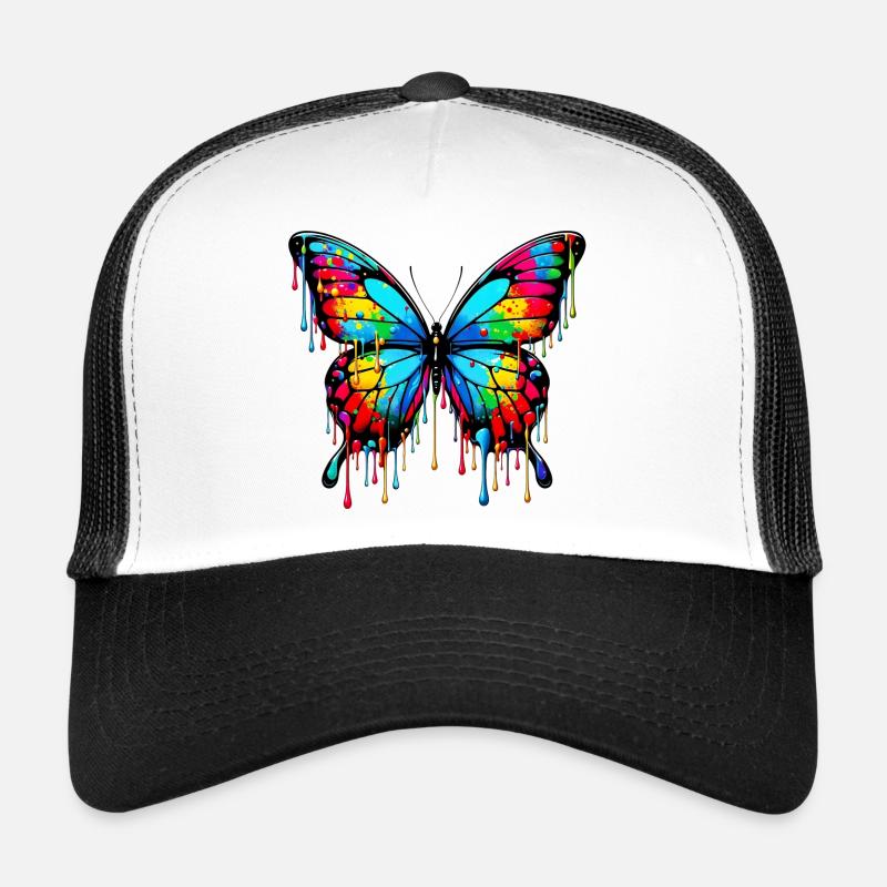 Schmetterling - Trucker Cap - Weiß/Schwarz
