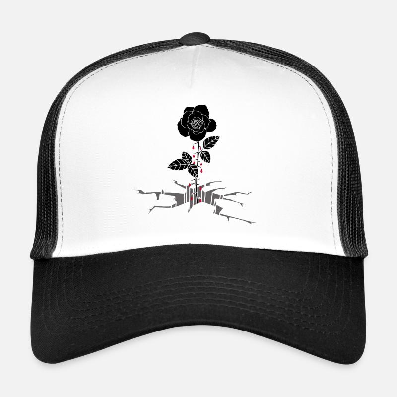 Bloodthirsty Black Rose Trucker Cap