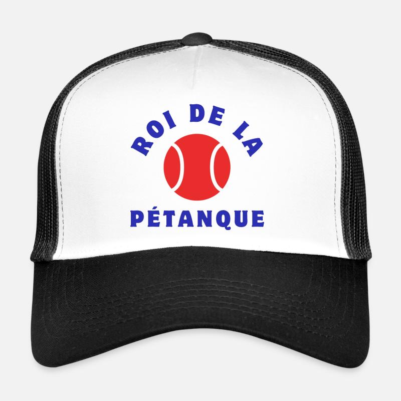 König des Pétanque - Trucker Cap - Weiß/Schwarz