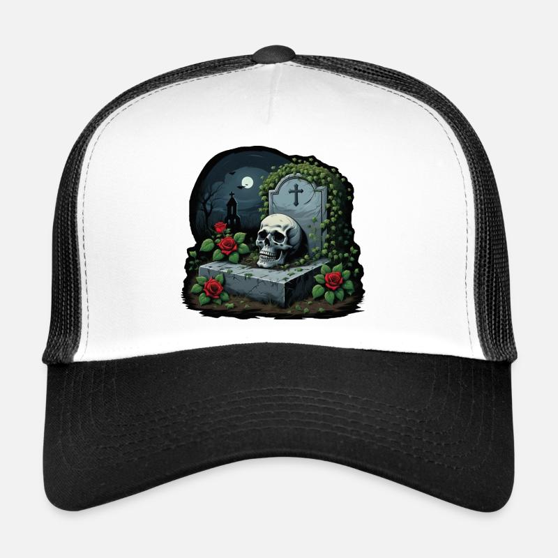 The Grave III - Trucker Cap - Weiß/Schwarz