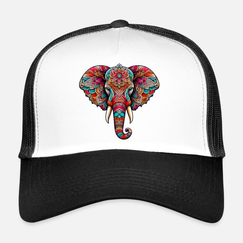 Éléphant - Casquette trucker - blanc/noir