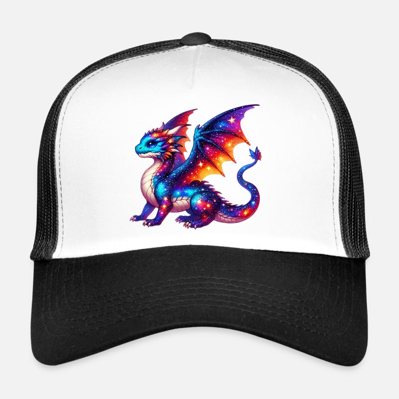 Drache - Trucker Cap - Weiß/Schwarz